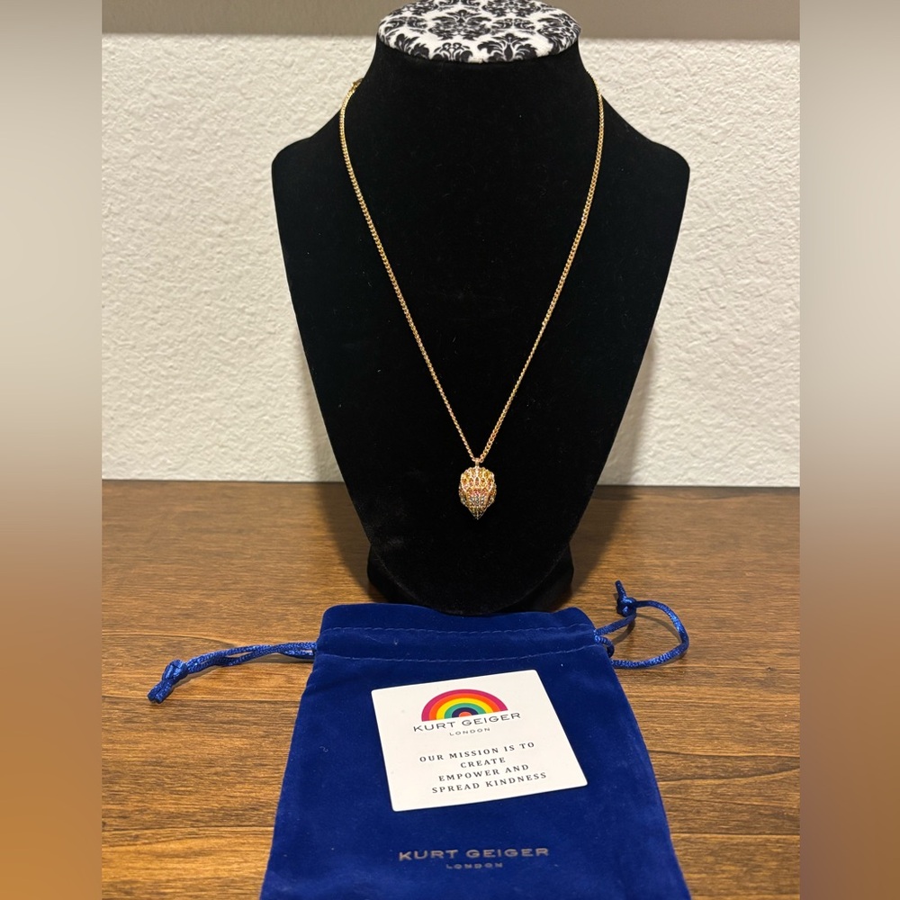Kurt Geiger Gold Necklace with Colorful Pendant
